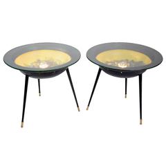 20th Century Vintage French Lighting Side Tables, 1950's  