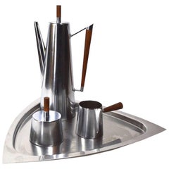 Four-Piece Kalmar Stainless Steel Coffee Set Made in Italy