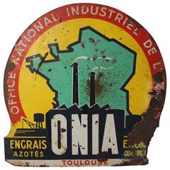 Vintage Industrial Enamel French Advertising Sign 12