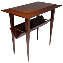 French Midcentury Mahogany Side Table Attributed to Raphael, 1950s