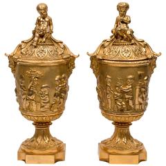 Very Nice Pair of Gilt Cassolettes