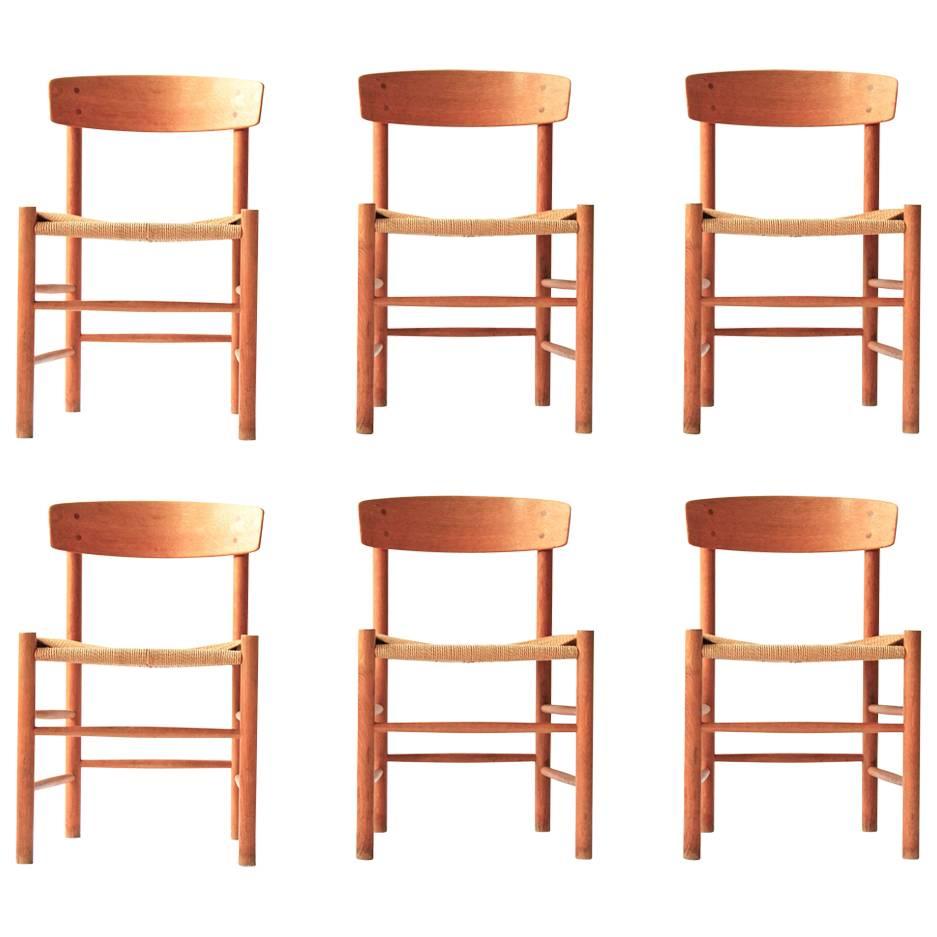Set of Six Børge Mogensen Dining Chairs