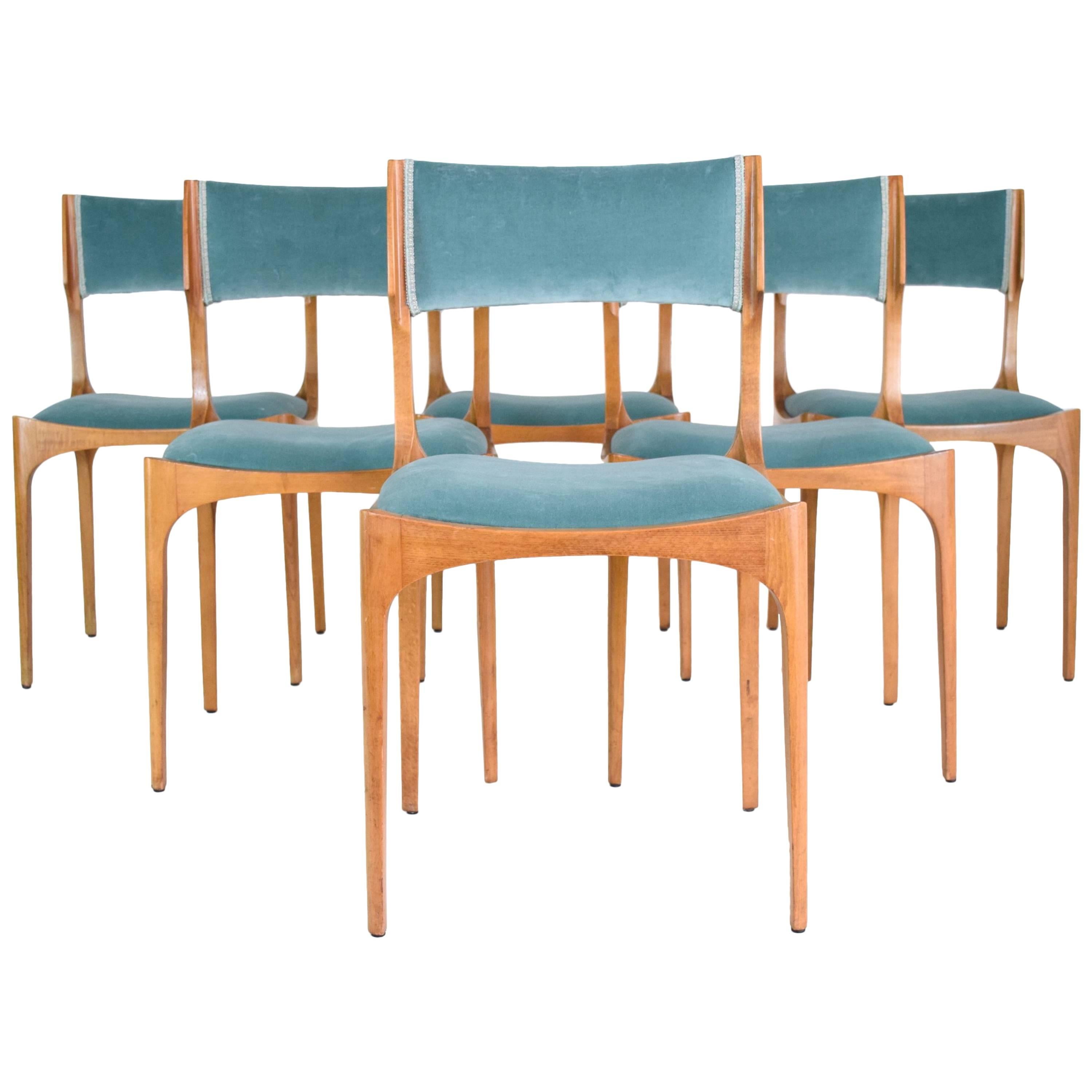 Mid-Century Giuseppe Gibelli Dining Chairs, Set of Six