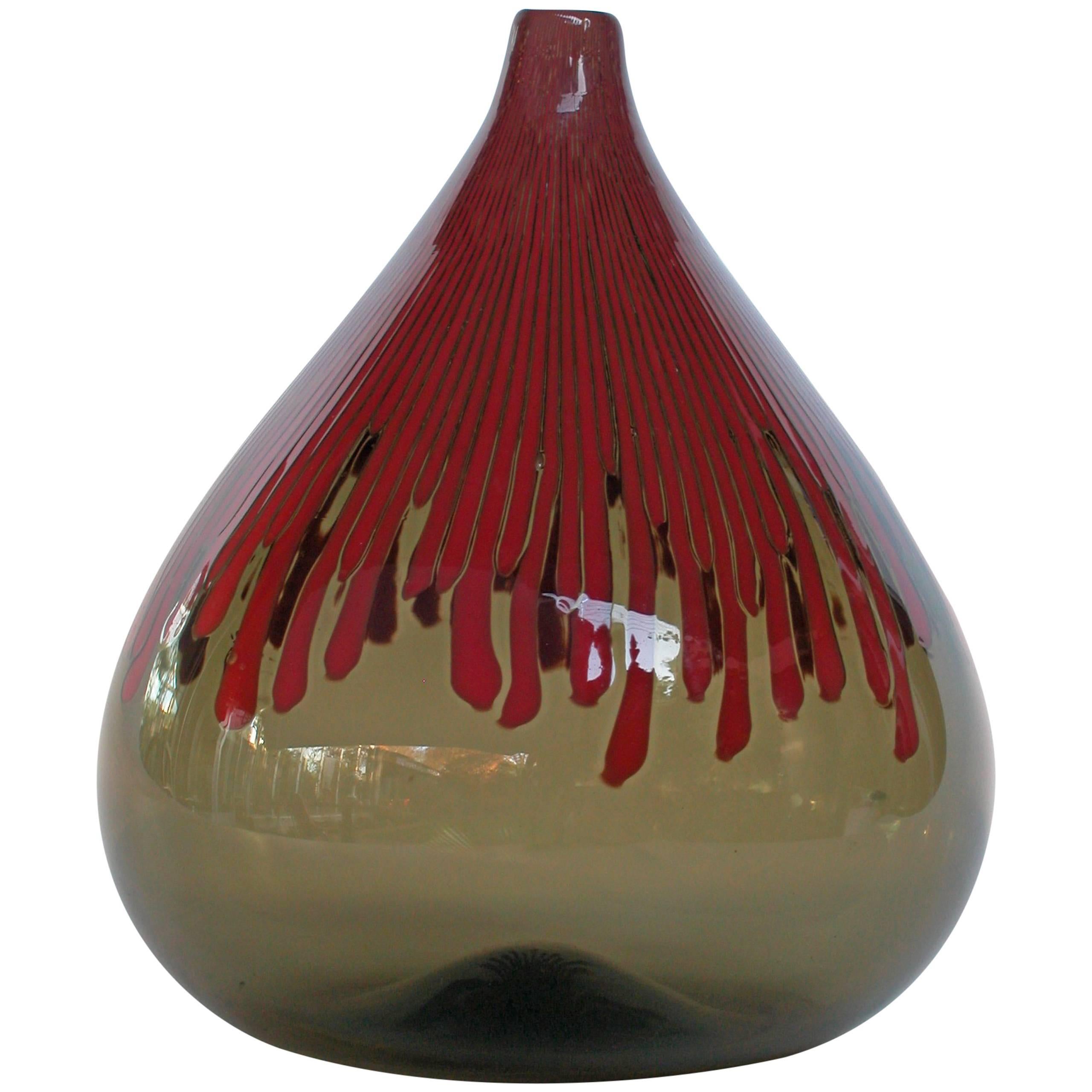 Venini Murano "Cannetti" Glass Vase by Ludovico Diaz de Santillana, 1960 For Sale