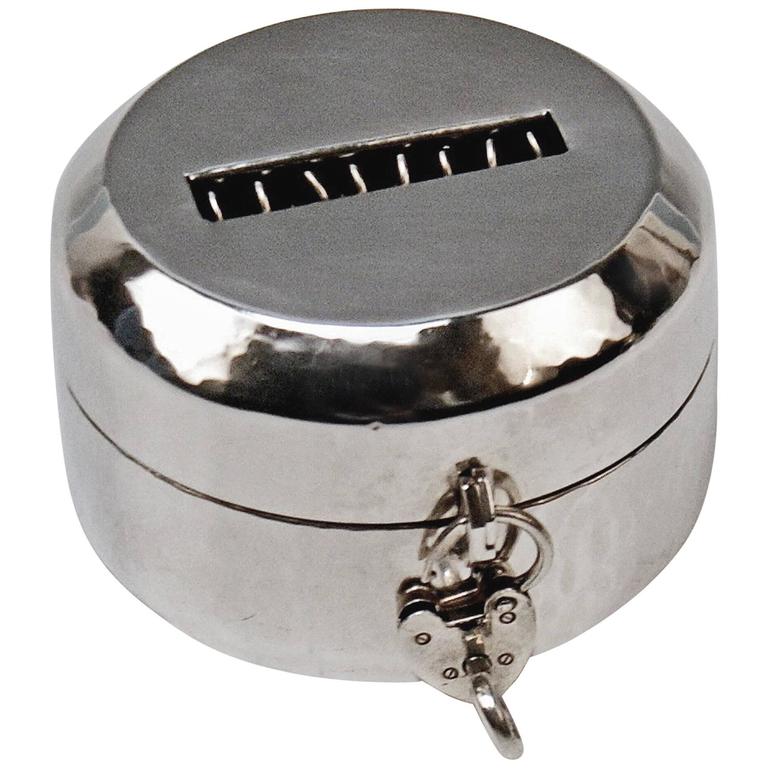 Money Box Piggy Bank Silver 830 Art Deco Jacob Grimminger Germany made