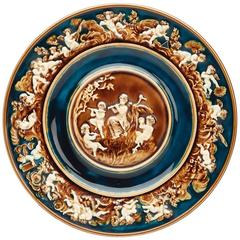 Antique Austrian Gebruder Schutz Majolica Charger, 19th Century 11