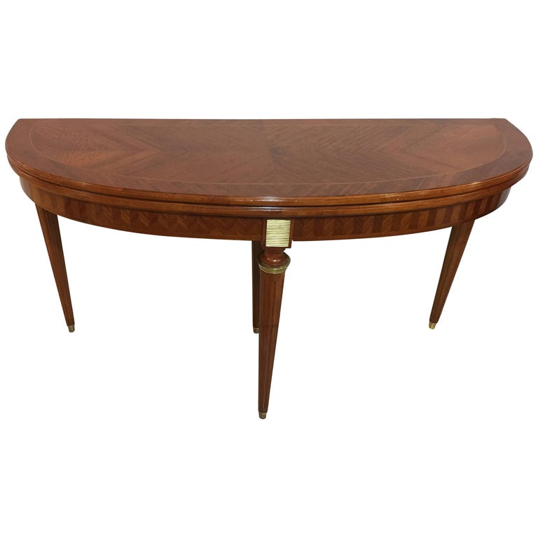 Maison Jansen Demilune Console Table Converts into a Dining Table For Sale