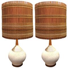 Fabulous and Funky Pair of Mid-Century Modern Table Lamps