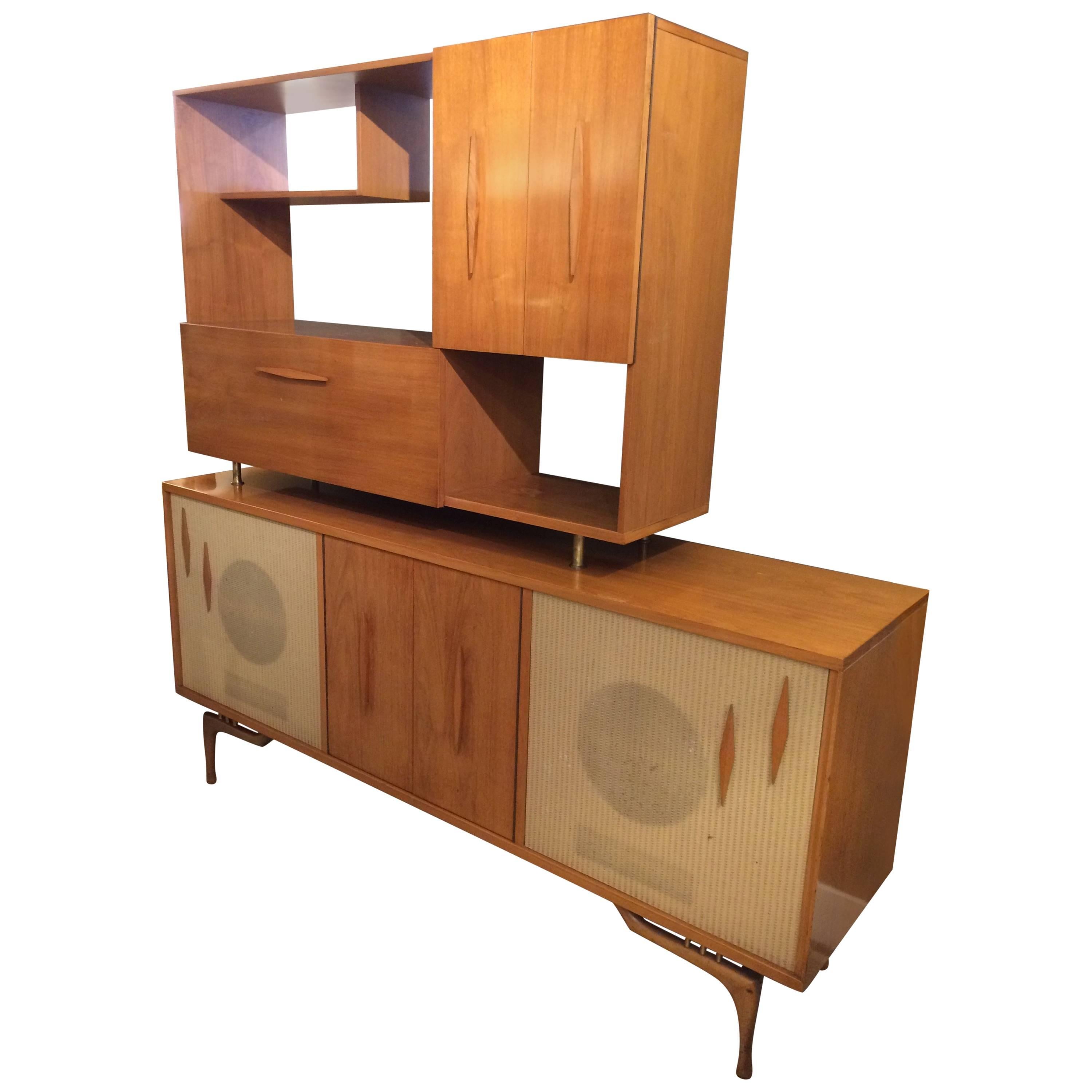 Sensational Mid-Century Modern Stereo Cabinet and Dry Bar