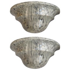 Pair of Art Deco Marble Wall Fixtures
