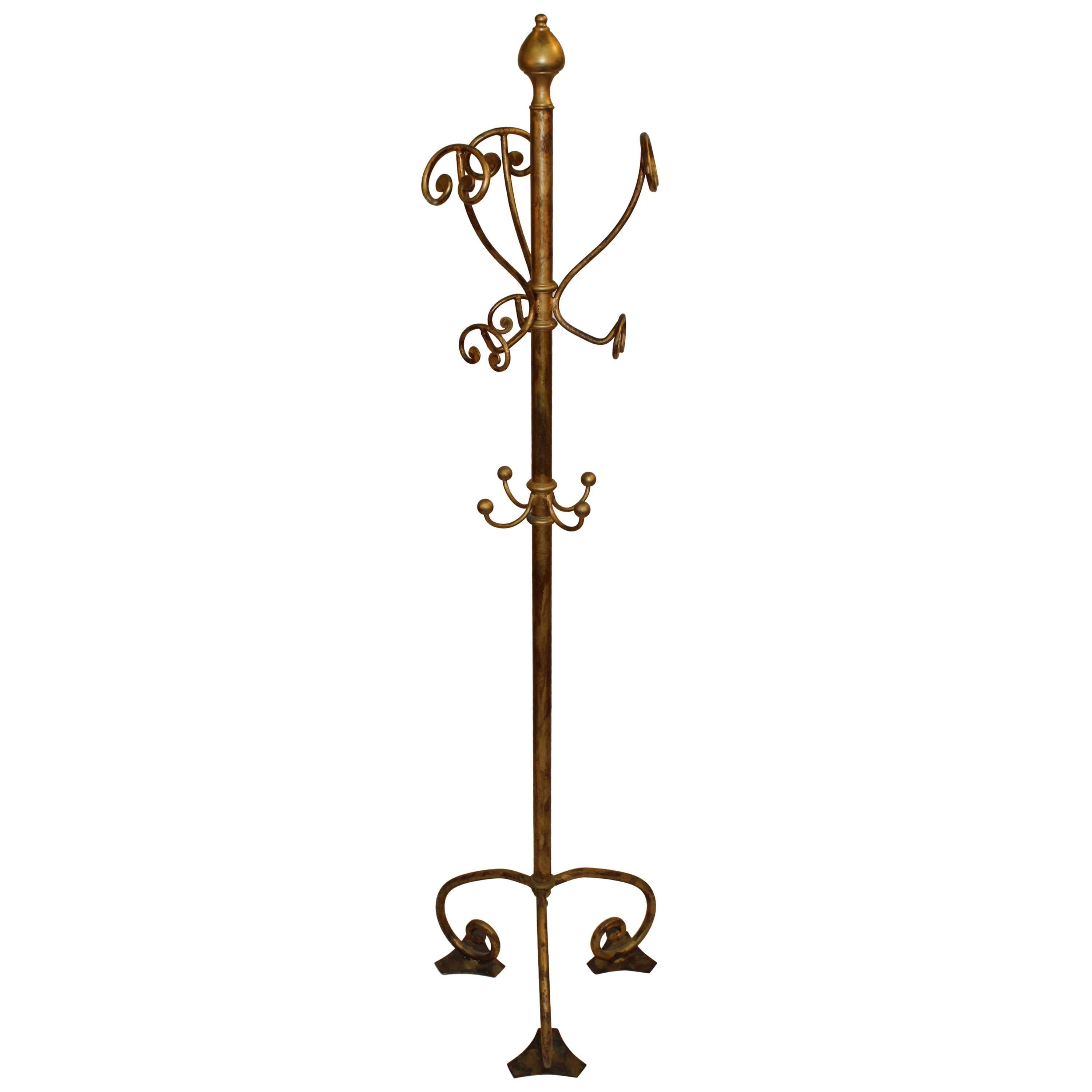 Mid-Century Diminutive Florentine Brass Coat Rack