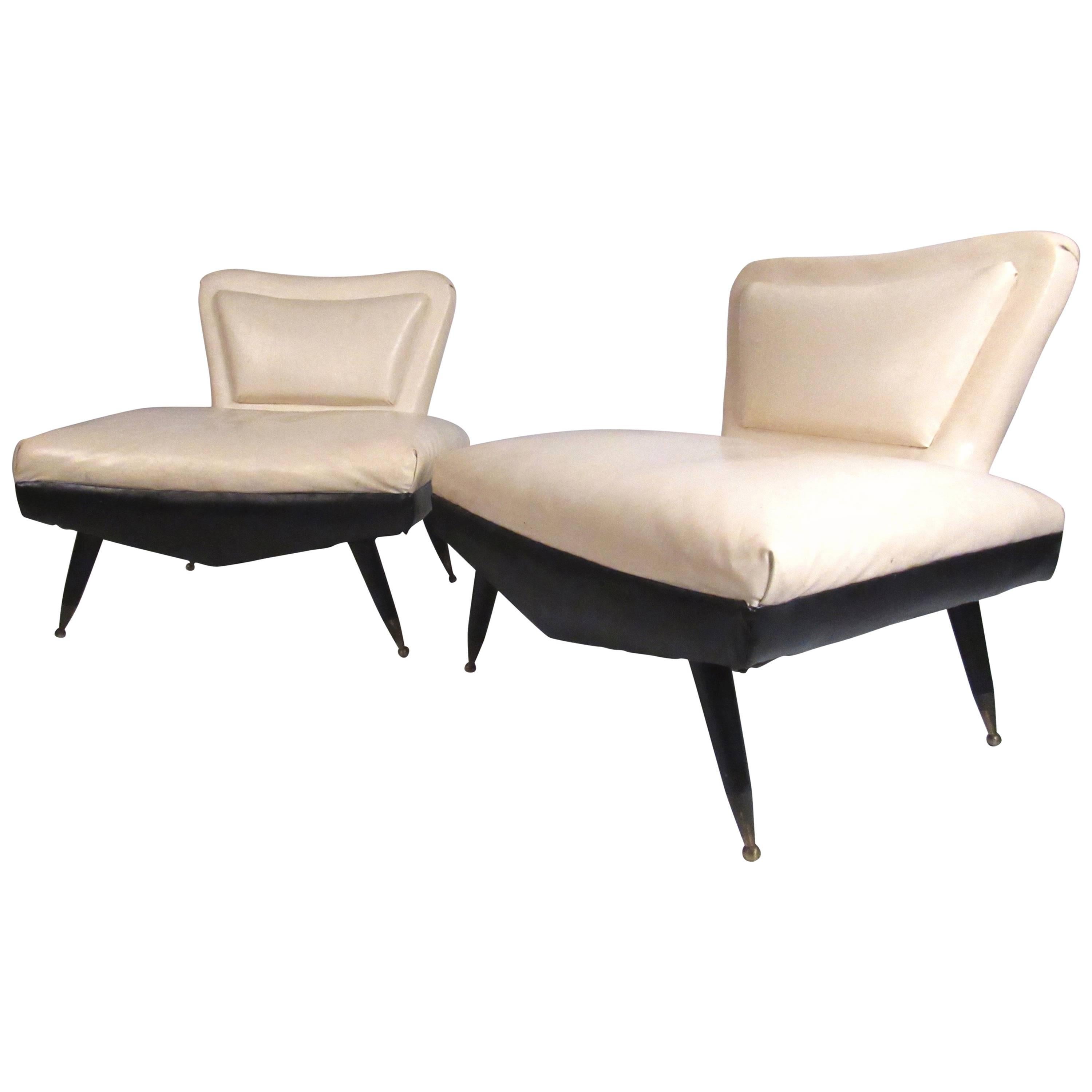 Pair of Art Deco Slipper Chairs For Sale at 1stDibs