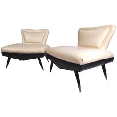 Pair of Art Deco Slipper Chairs 2