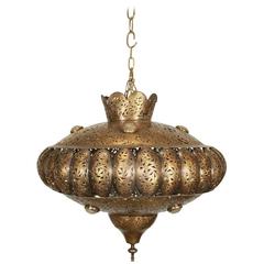 Moroccan Brass Pendant Light in Alberto Pinto Style