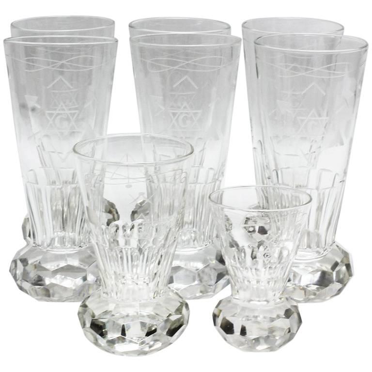 Hand Etched Masonic Ceremonial Crystal Glassware at 1stDibs masonic