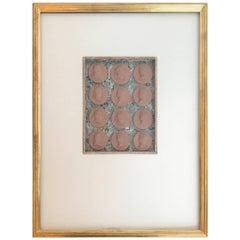 Twelve 19th Century Italian Terracotta Intaglios in Custom 24-Karat Gilded Frame