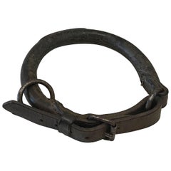 Antique 19th Century French Leather Dog Collar