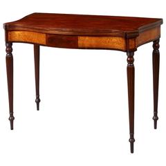 Antique Federal Card Table in Mahogany with Bird's-Eye Maple Veneer, circa 1800-1815