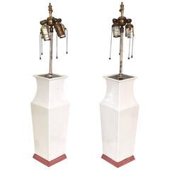 Pair of Chinese White-Glazed Porcelain Lamps 2