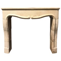 Hand-Carved Limestone Mantel