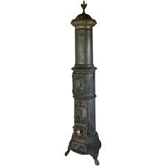 Antique 19th Century Swedish Cast-Iron Parlor Stove
