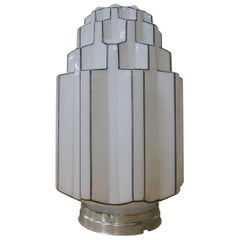 Large Art Deco Geometric Skyscraper Ceiling Mounted Globe with Fitter
