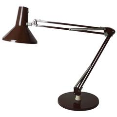 Retro Chocolate Brown Danish Anglepoise Lamp