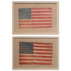Pair of Framed 48 Star Parade Flags 11