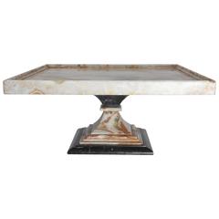 Onyx and Black Marble Coffee Table, France