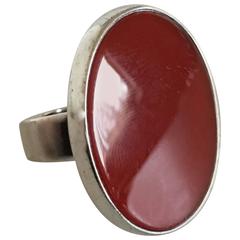 Niels Erik From Sterling Silver Ring with Red Stone