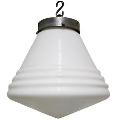 Stepped Opaline Pendant Light, 1930s