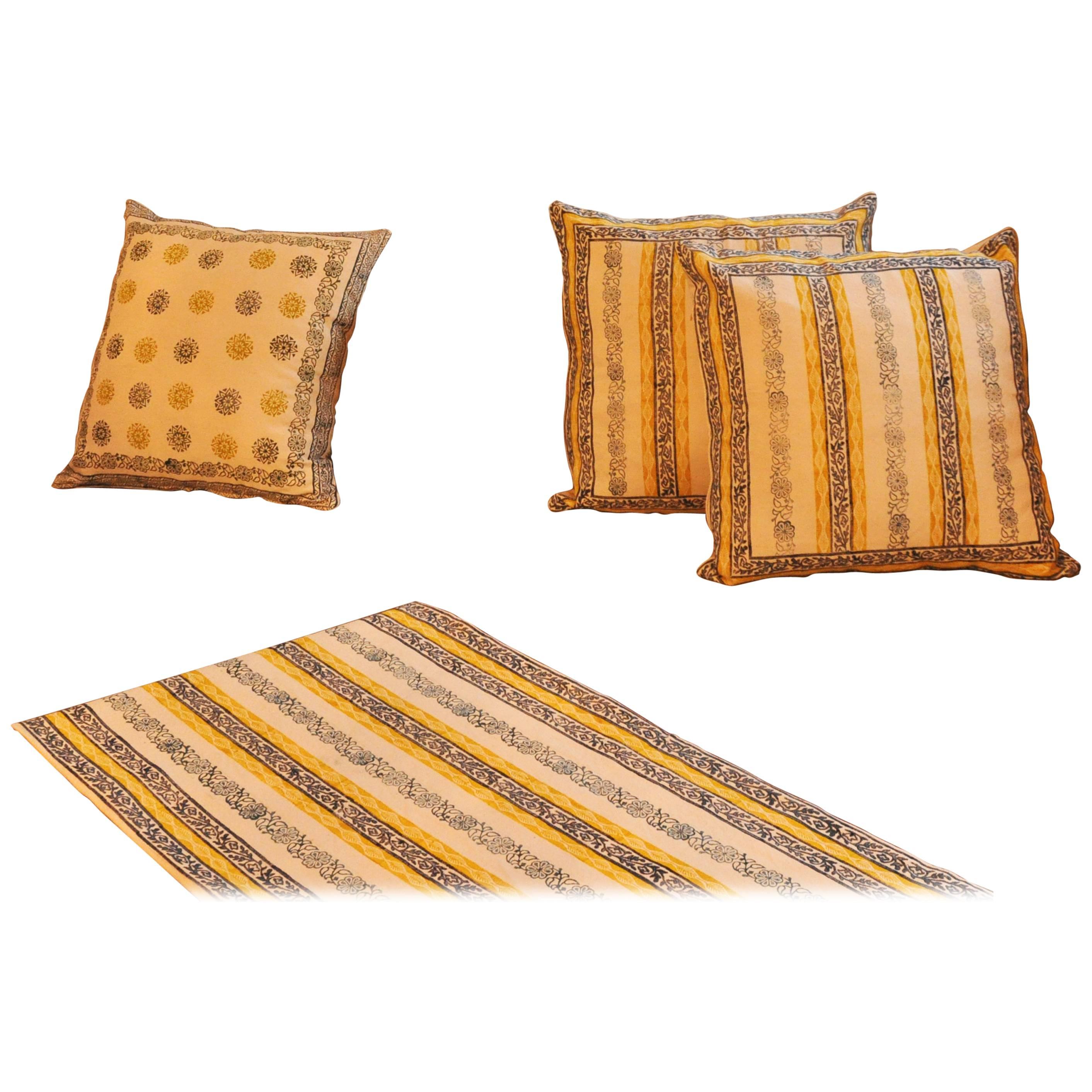 Tribal Stripped Design Ethnic Style Hand Print Cushion Pillow Cover, Qalamkar