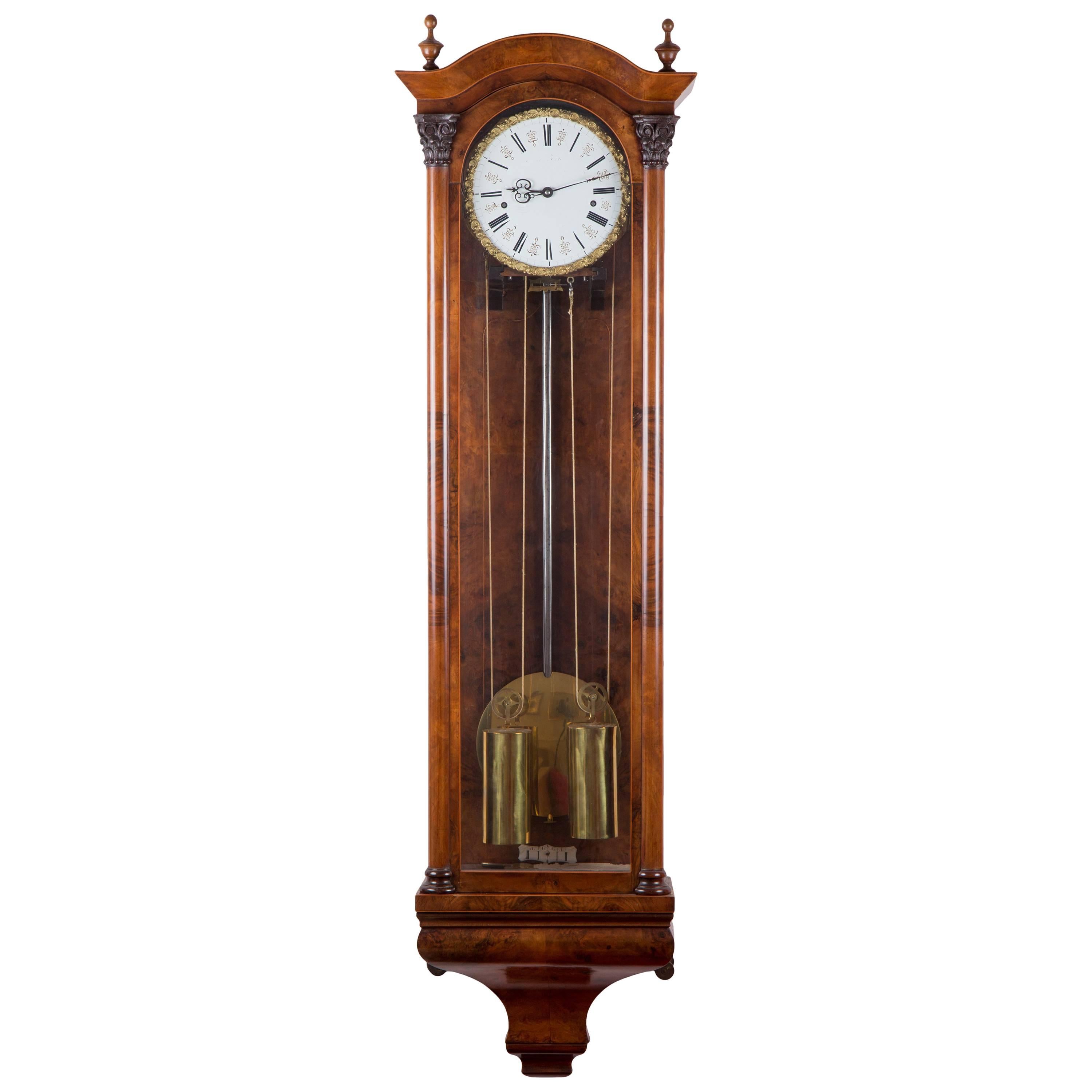 Late Biedermeier Pendulum Clock by Ferdinand Zim, Vienna, 1853 For Sale