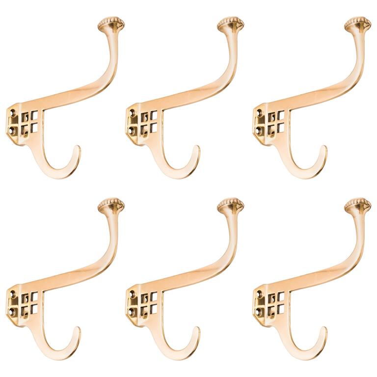 Six Art Nouveau Wall Hooks For Sale at 1stdibs