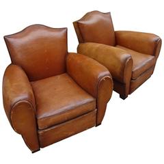 Early 20th Century Leather Club Chairs