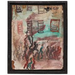 Purvis Young, "People" - Painting on Masonite/Pressboard 2