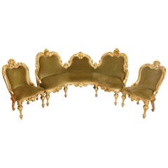 Italian Giltwood Antique Three-Piece Salon Suite