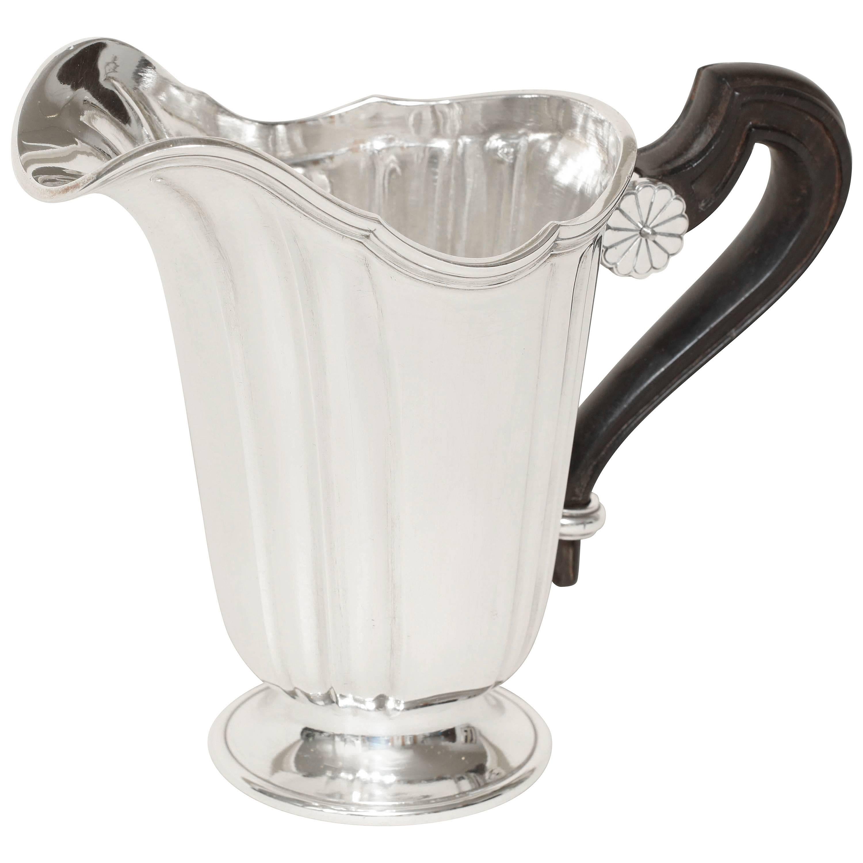 Jacques Cardeilhac French Art Deco Sterling Silver Cream Pitcher For Sale