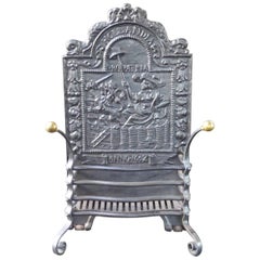 Antique 19th Century Dutch Fire Grate, Fire Basket