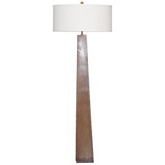 Modern Form Sheet Steel Obelisk Floor Lamp in Soft Rust Patina Modern Form Sheet Steel Obelisk Floor Lamp in Soft Rust Patina