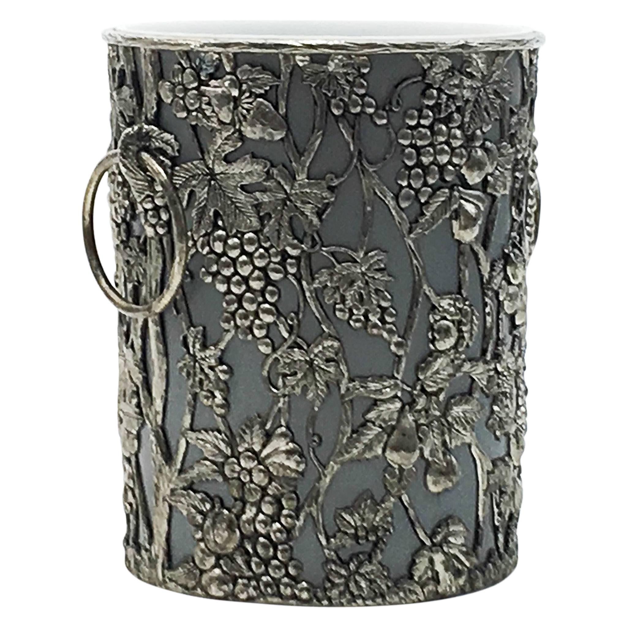 Champagne Bucket with Silvered Colored Floral Decor Frame