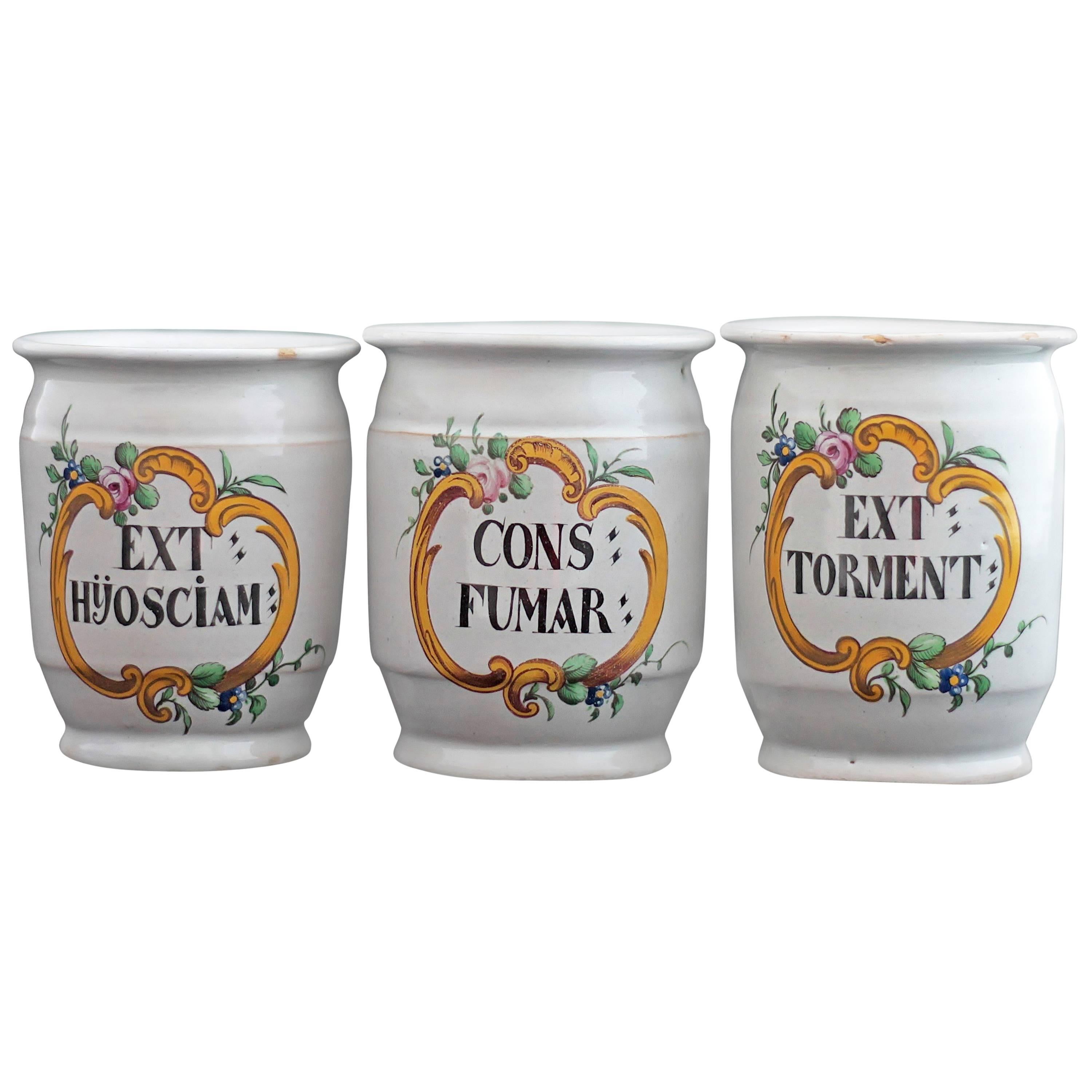 Hagueneau 'France, Est' Faience, Three Pillboxes, 18th Century For Sale