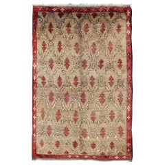 Vintage Mid Century Tulu Carpet in Sand Color Background