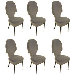 Set of Six Sculptural Italian Dining Room Chairs 8