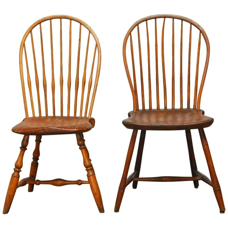 Assembled Pair of American Bow-Back Windsor Chairs