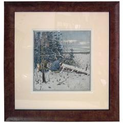 A. B. Frost Sporting Print "Caribou Hunting" Harper's Weekly 11