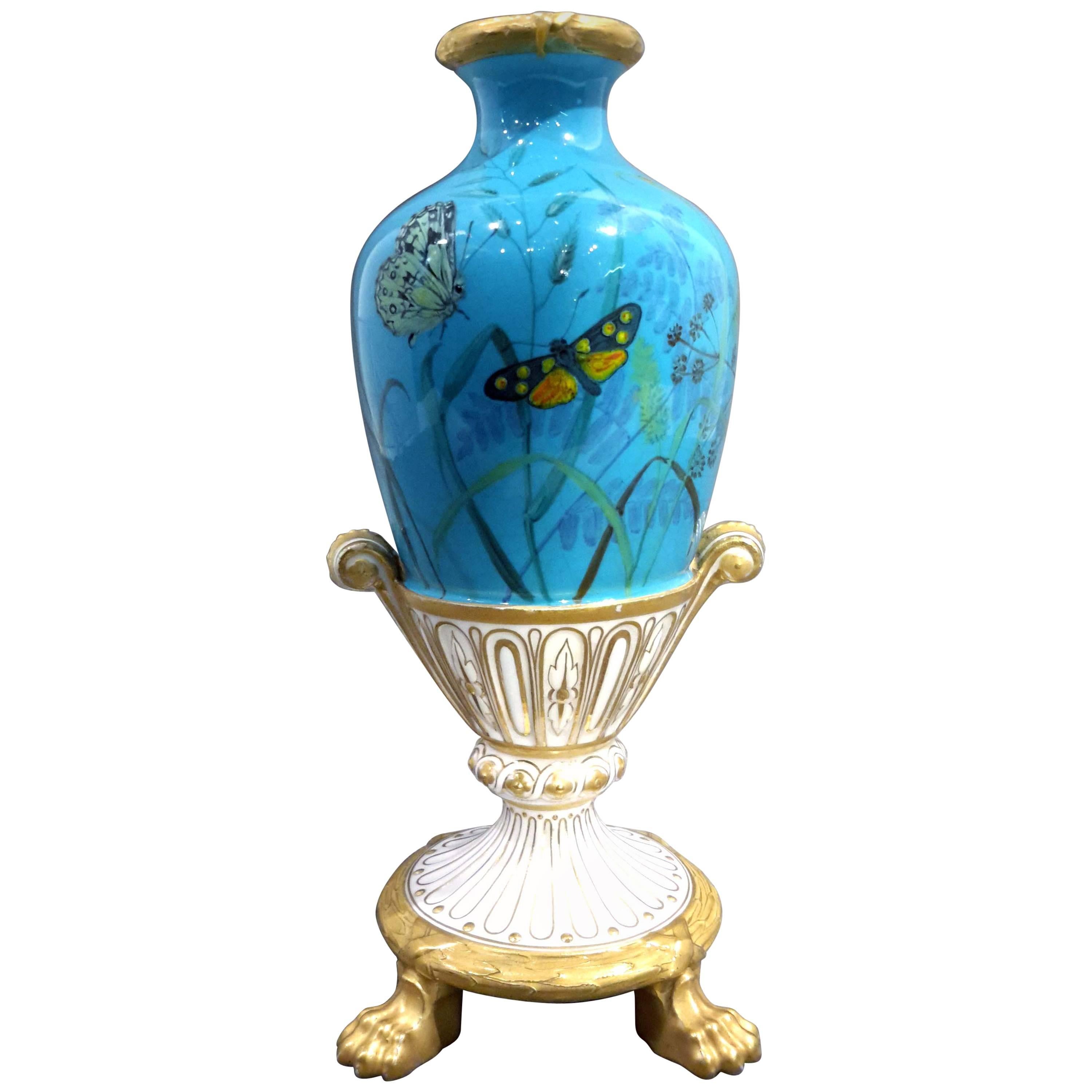 Rare Royal Worcester Aesthetic Porcelain Vase, 19th century For Sale