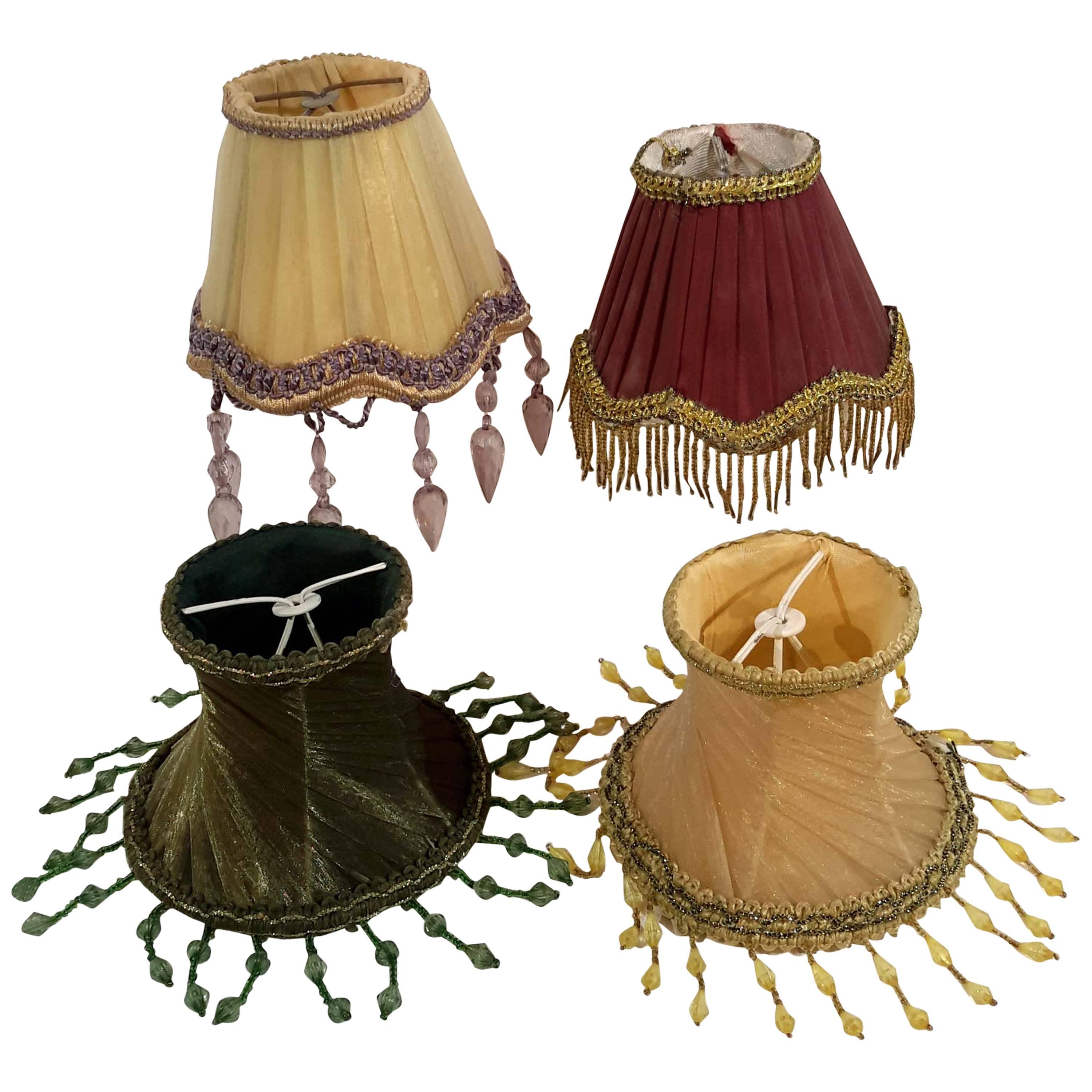 Group of 12 Victorian Style Silk Lamp Shades