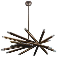 Charming Small Spiral Brass Chandelier