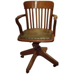 Antique Oak Office Chair in Perfect Condition